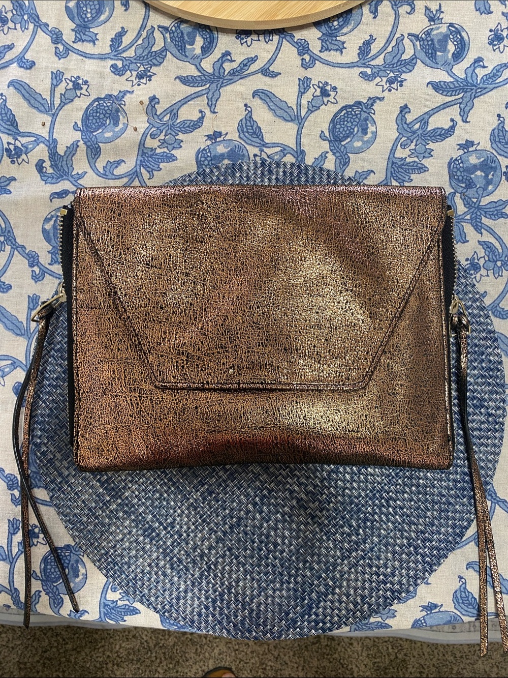 Metallic Bronze Crossbody Shoulder Bag - Women’s Shimmer Crossbody